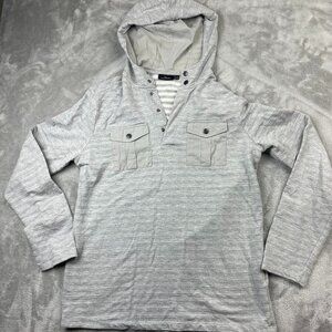 Marc Anthony Long Sleeve Quarter Button Pullover Sweatshirt Hoodie Men's Large